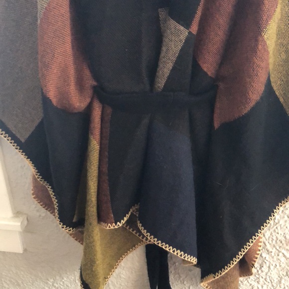 World Market multicolored belted shawl wrap poncho - Picture 10 of 12